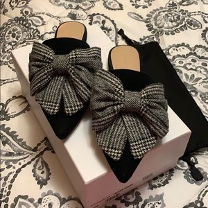 Something Navy Bow Mule Flats - 5.5